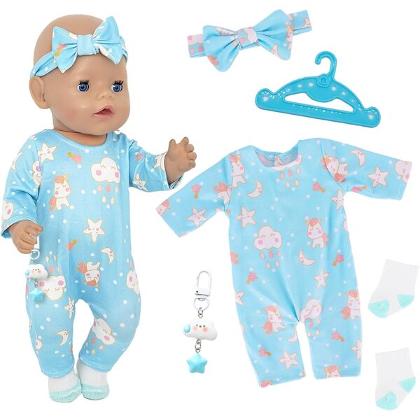 Abbigliamento Blue Cloud per bambole 14-18 pollici - Set completo e qualità premium