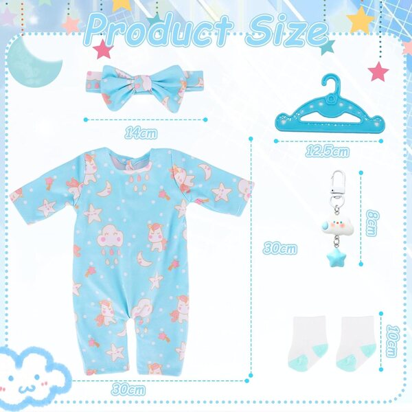 Abbigliamento Blue Cloud per bambole 14-18 pollici - Set completo e qualità premium