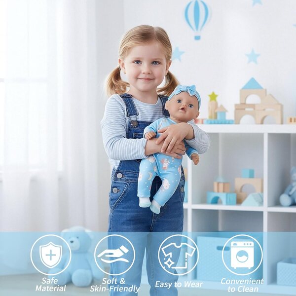 Abbigliamento Blue Cloud per bambole 14-18 pollici - Set completo e qualità premium