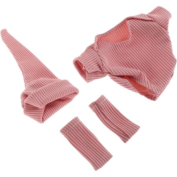 NOLITOY Bekleidungsset für 18 cm große Puppen mit rosa Hemd, Schuhen und Hut
