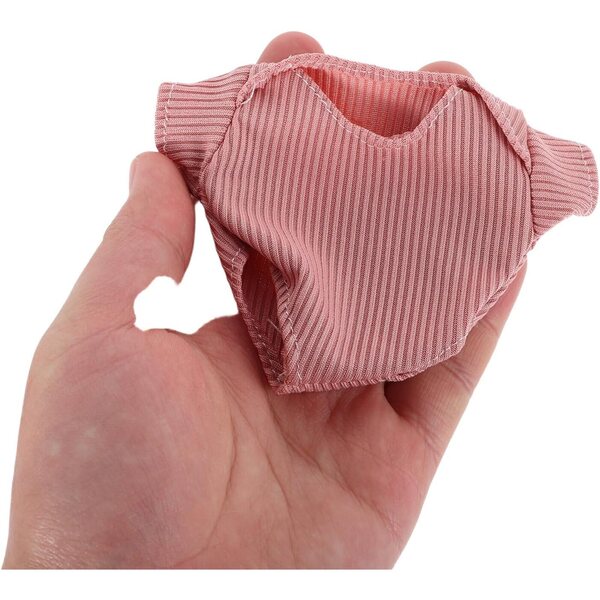 NOLITOY Bekleidungsset für 18 cm große Puppen mit rosa Hemd, Schuhen und Hut