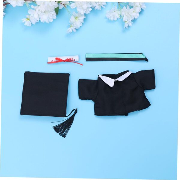 Costume di Laurea Verde per Bambole con Abito e Cappello - Set per Regalo Bambini