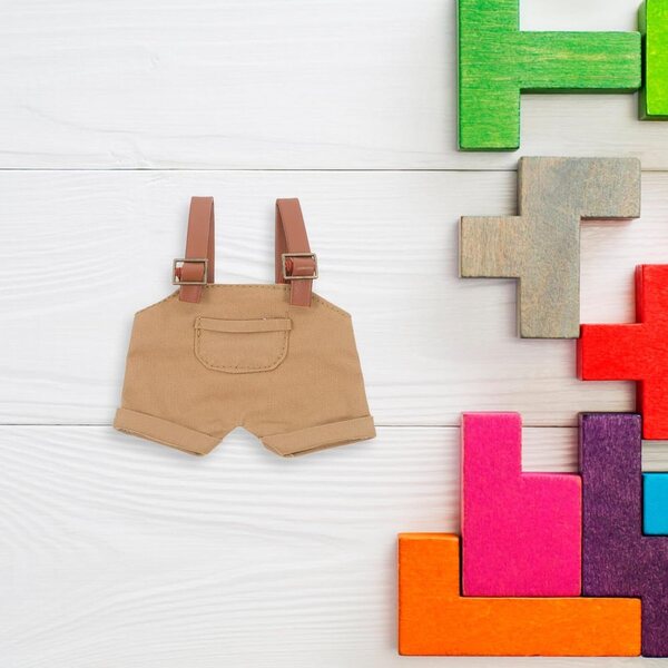 Khakifarbener Baumwolloverall für Puppen und Stofftiere – schicker Look und austauschbar