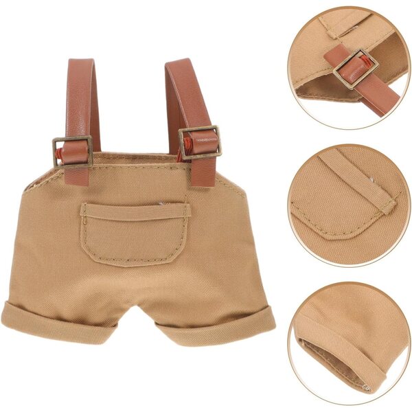 Khakifarbener Baumwolloverall für Puppen und Stofftiere – schicker Look und austauschbar