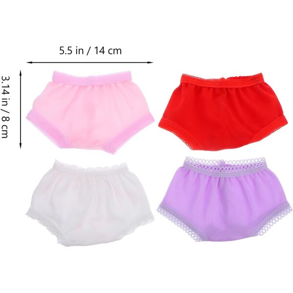 Mikinona 4 Culottes Miniatures in Polyester per Bambole, Riutilizzabili e Decorativi