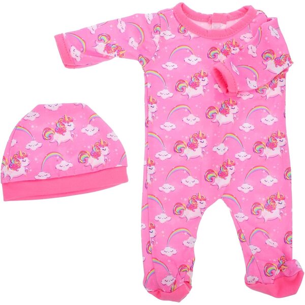 Vestiario per bambole WOONEKY con tuta e cappello multicolore per bambini