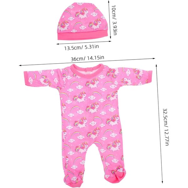 Vestiario per bambole WOONEKY con tuta e cappello multicolore per bambini