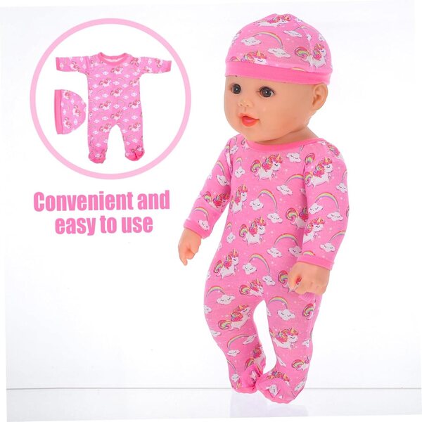 Vestiario per bambole WOONEKY con tuta e cappello multicolore per bambini