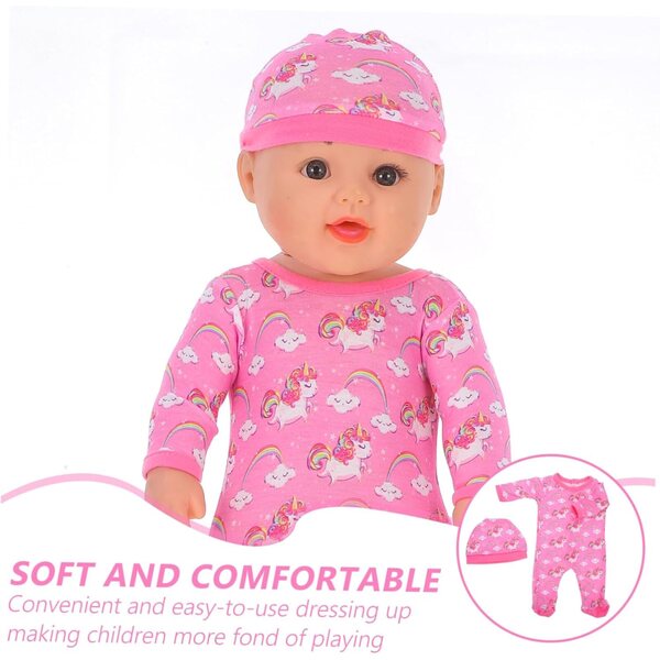Vestiario per bambole WOONEKY con tuta e cappello multicolore per bambini