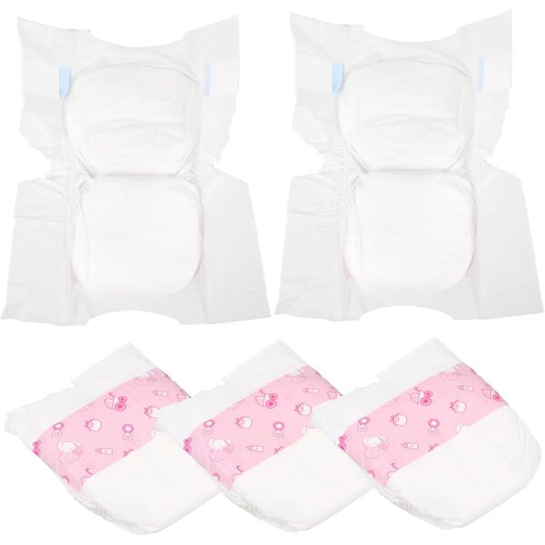 Couches Riutilizzabili per Bambole 30 cm - Set da 5 Pezzi Accessori di Carta per Gioco di Ruolo
