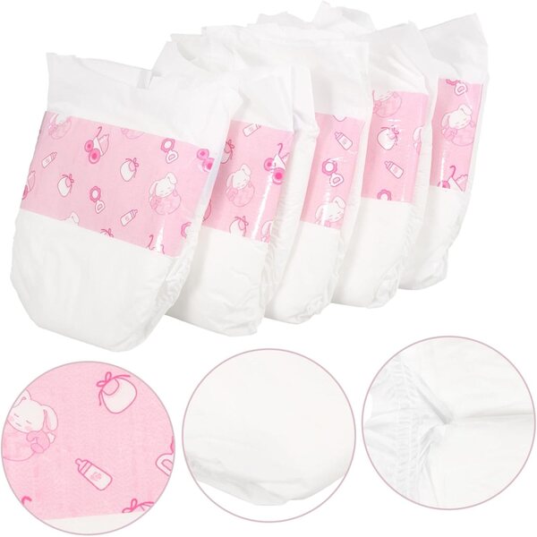 Couches Riutilizzabili per Bambole 30 cm - Set da 5 Pezzi Accessori di Carta per Gioco di Ruolo