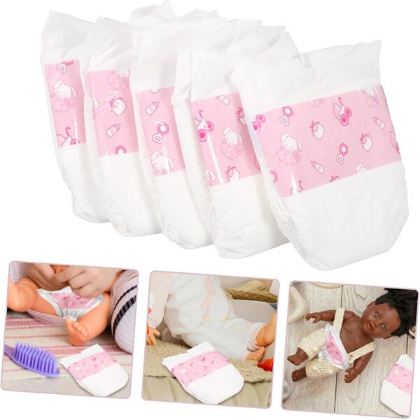 Couches Riutilizzabili per Bambole 30 cm - Set da 5 Pezzi Accessori di Carta per Gioco di Ruolo