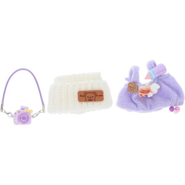WOONEKY Outfit Completo per Bambole con Giacca Peluche e Pantaloni – Accessori Unici