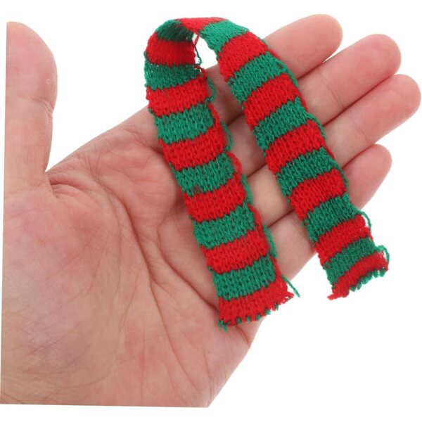 Hemobllo Set 30 mini sciarpe natalizie lavorate a maglia per bambole e decorazioni festive