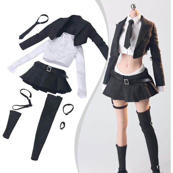 Schuluniform im Maßstab 1:6 für weibliche Actionfiguren – kompletter Bausatz aus strapazierfähigem Stoff