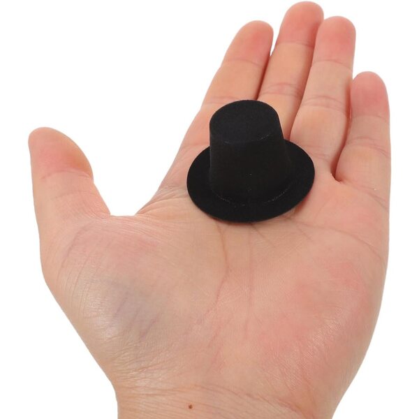 60 Mini Chapeaux Neri per Doll e Decorazioni Fai-da-Te | 4cm e 6,5cm