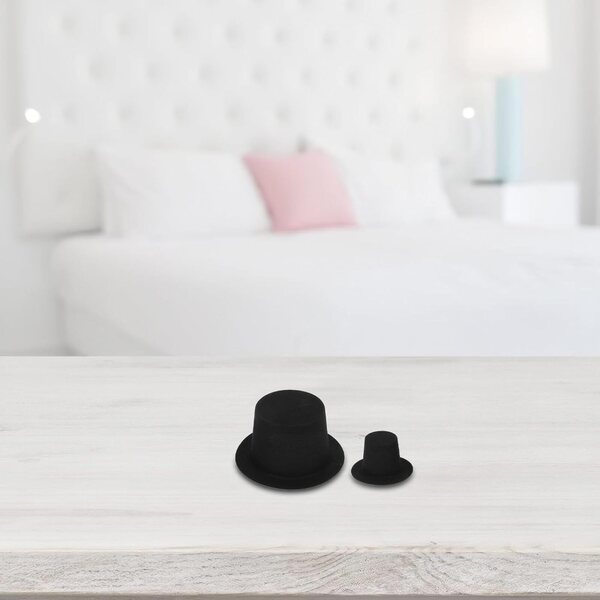 60 Mini Chapeaux Neri per Doll e Decorazioni Fai-da-Te | 4cm e 6,5cm
