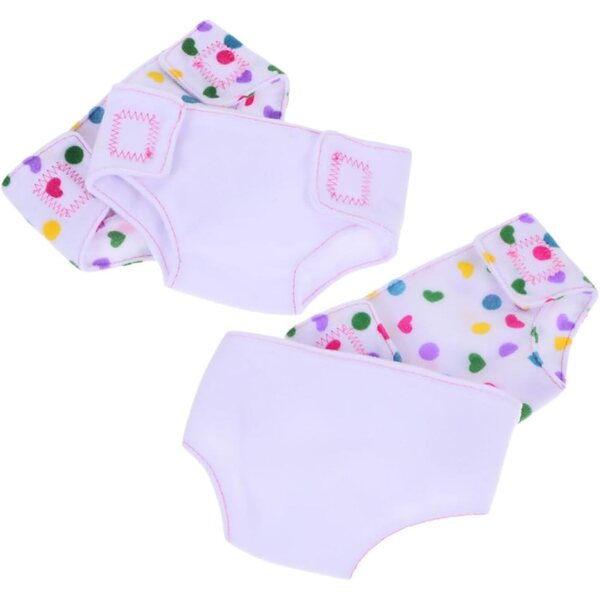 NOLITOY Set 4 Couches Lavables per Bambole, Taglia Regolabile, Tessuto Sicuro Colorato