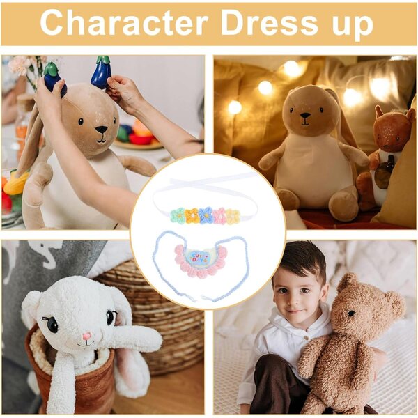 Set bavaglino e fascia in cotone per bambole e peluche – abbigliamento da collezione