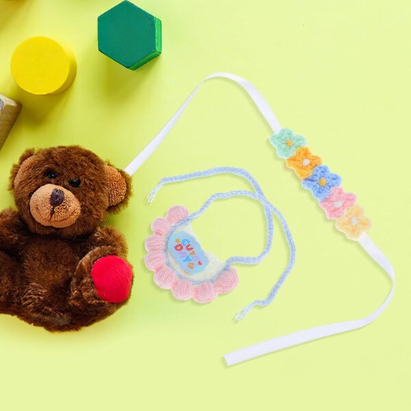 Set bavaglino e fascia in cotone per bambole e peluche – abbigliamento da collezione