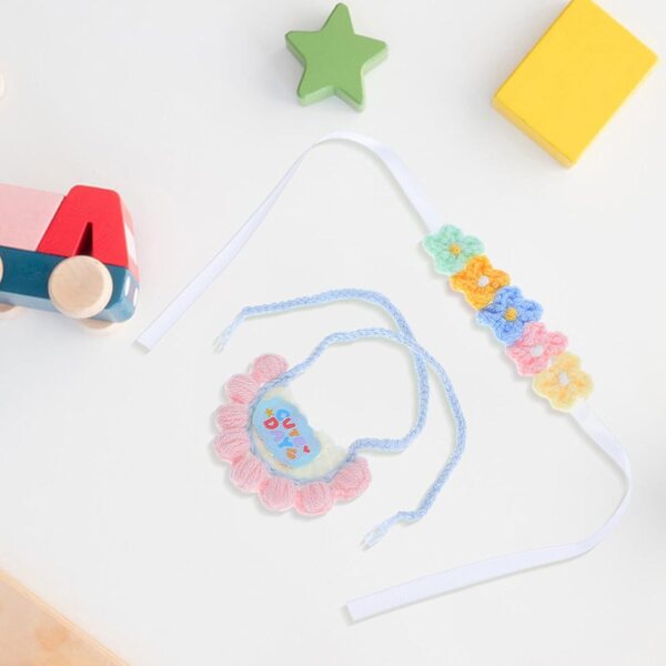Set bavaglino e fascia in cotone per bambole e peluche – abbigliamento da collezione
