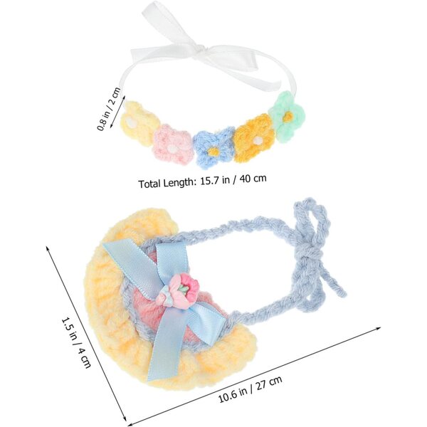 Accessori per Bambole Hemobllo: Bandeau Fiore e Mini Bavaglino in Cotone Morbido