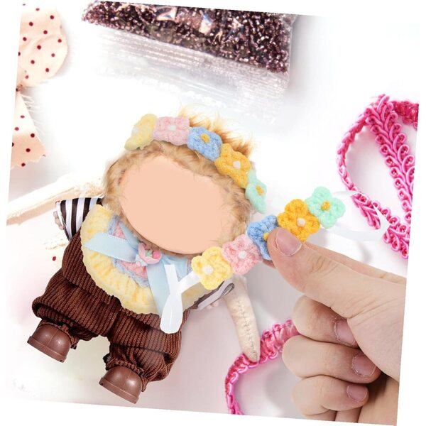 Accessori per Bambole Hemobllo: Bandeau Fiore e Mini Bavaglino in Cotone Morbido