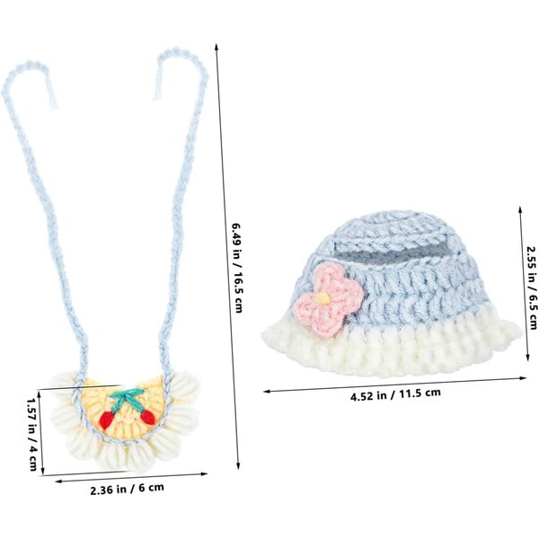 Puppenzubehör-Set: Baumwollmütze und Bandana-Lätzchen für 17-cm-Puppen