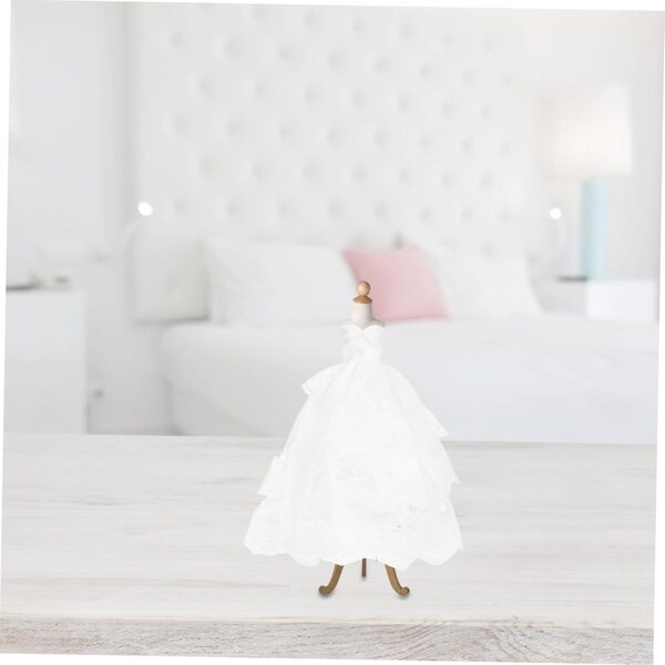 SOIMISS Set 2 Abiti da Sposa per Bambole in Pizzo Fatti a Mano, Costume Principessa Miniatura