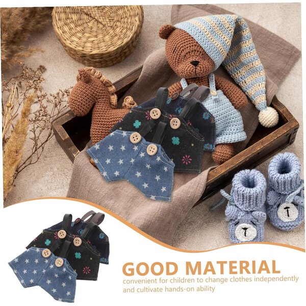 iplusmile 3 Salopettes in Tessuto Morbido per Bambole - Abbigliamento DIY Peluche Kawaii