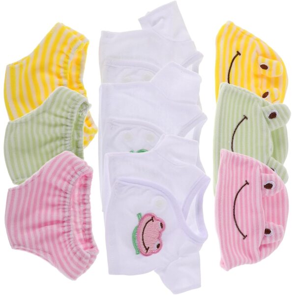 3er-Set Kleidung für Puppen 30 cm Unisex aus mehrfarbigem Polyester – handgefertigte Accessoires