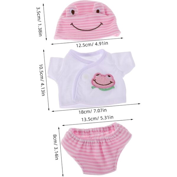 3er-Set Kleidung für Puppen 30 cm Unisex aus mehrfarbigem Polyester – handgefertigte Accessoires