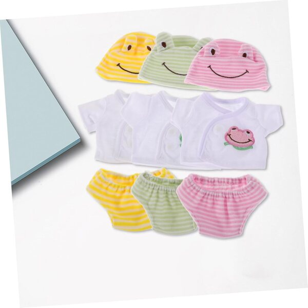3er-Set Kleidung für Puppen 30 cm Unisex aus mehrfarbigem Polyester – handgefertigte Accessoires