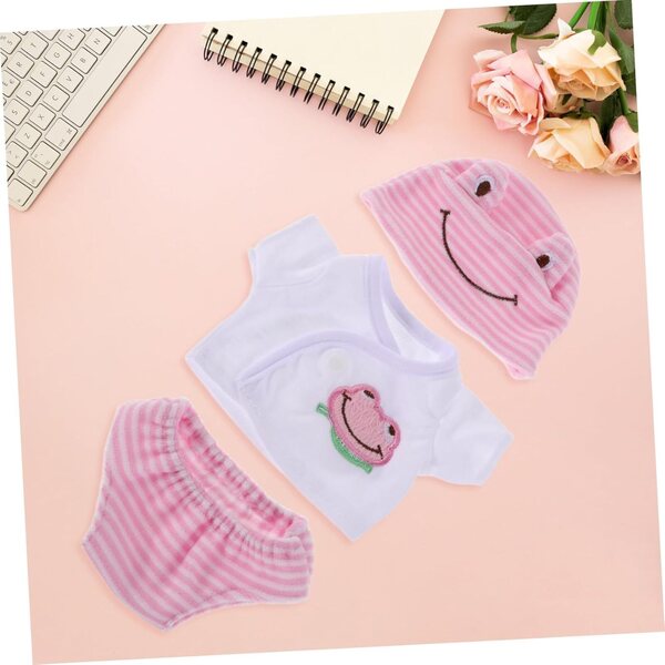 3er-Set Kleidung für Puppen 30 cm Unisex aus mehrfarbigem Polyester – handgefertigte Accessoires