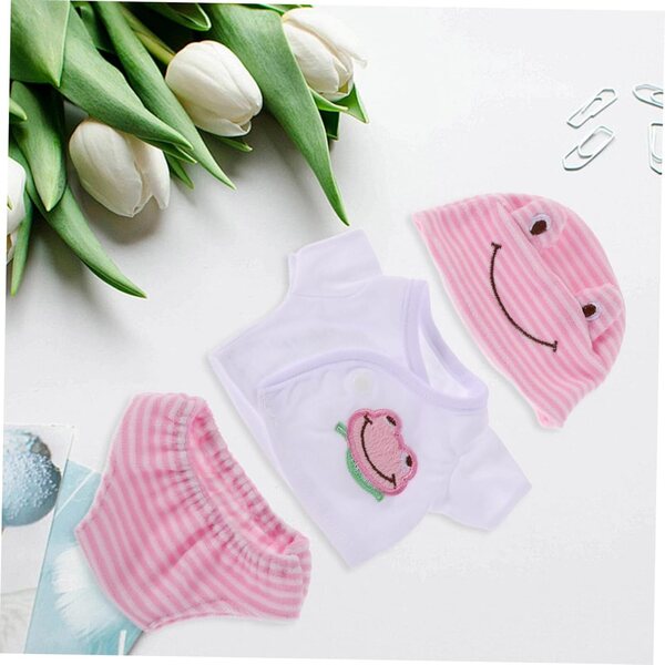 3er-Set Kleidung für Puppen 30 cm Unisex aus mehrfarbigem Polyester – handgefertigte Accessoires