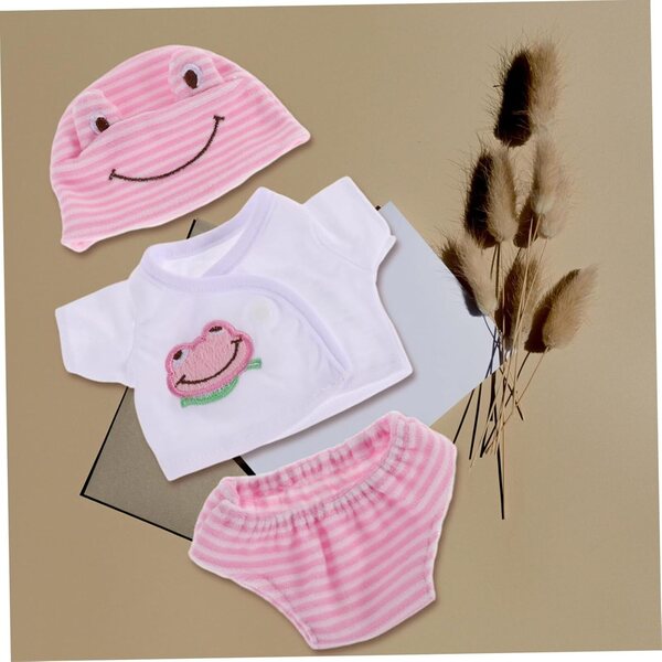 3er-Set Kleidung für Puppen 30 cm Unisex aus mehrfarbigem Polyester – handgefertigte Accessoires