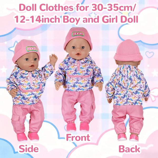 Vestito design cucciolo rosa per bambole 30-45 cm Carreuty elegante e comodo