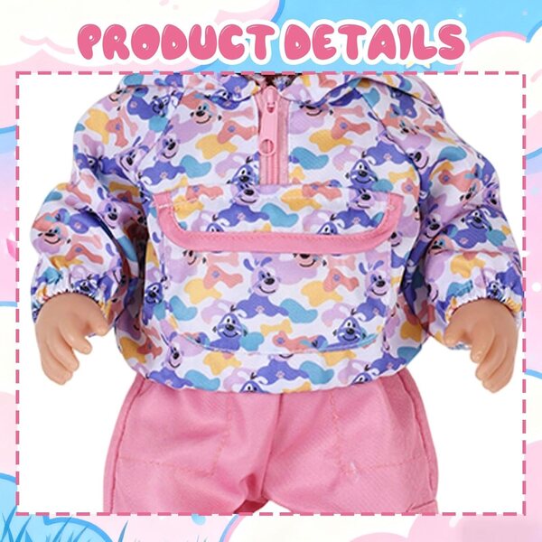 Vestito design cucciolo rosa per bambole 30-45 cm Carreuty elegante e comodo