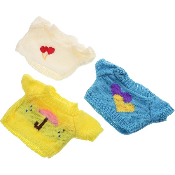Set 3 Maglioni per Orsetti in Peluche, Vestiti Colorati e Intercambiabili per Bambini
