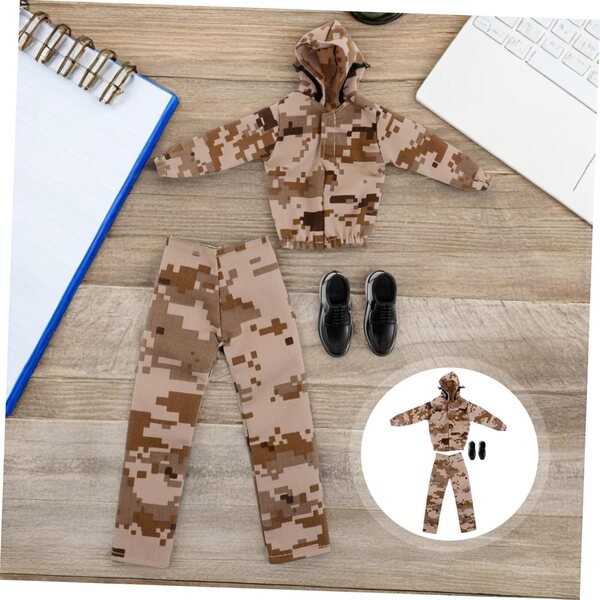 Costume mimetico militare per bambola ragazzo 12 pollici con scarpe e pantaloni