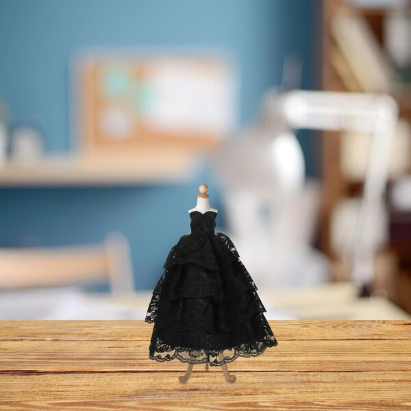 Abiti da Sposa Miniature per Bambole: Set 2 Pezzi Bianco e Nero con Tutu in Pizzo