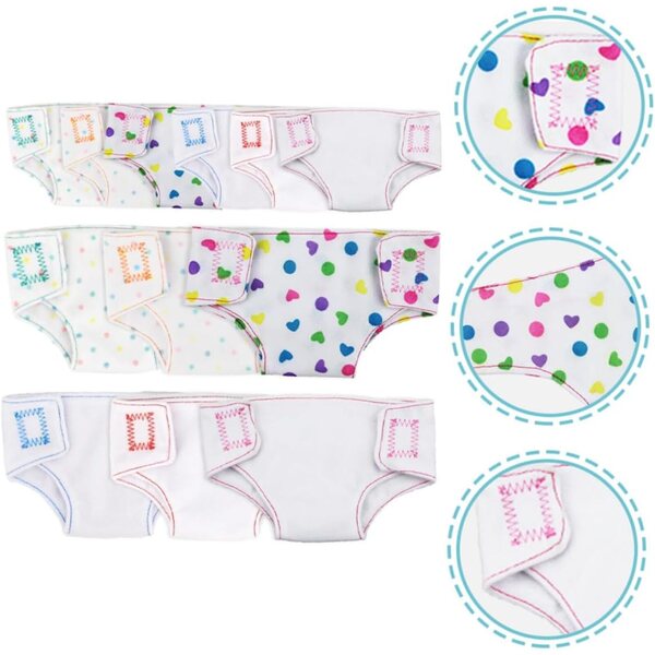 VOSAREA 12 Mini Pannolini in Cotone per Bambole 16-18 Pollici - Accessori Gioco Bambini