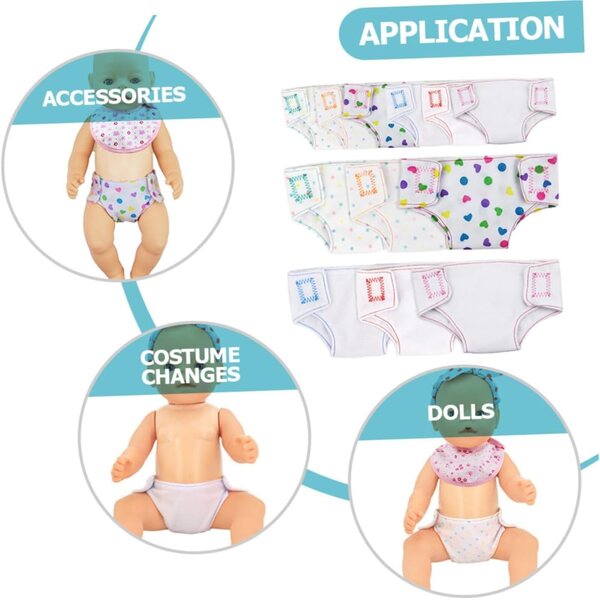 VOSAREA 12 Mini Pannolini in Cotone per Bambole 16-18 Pollici - Accessori Gioco Bambini