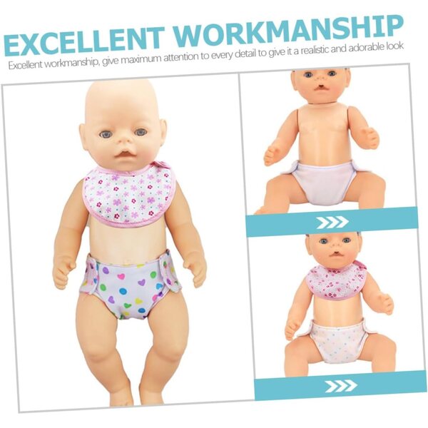 VOSAREA 12 Mini Pannolini in Cotone per Bambole 16-18 Pollici - Accessori Gioco Bambini