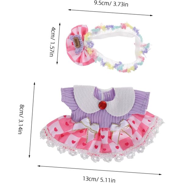 iplusmile Abito Principessa e Fascia per Bambola con Accessori per Orsetto, materiale morbido e durevole