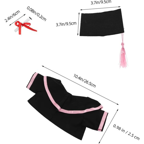 Costume Ours in Peluche per Laurea con Scialle e Cappello Rosa - Souvenir Unico