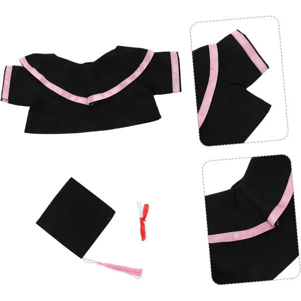 Costume Ours in Peluche per Laurea con Scialle e Cappello Rosa - Souvenir Unico