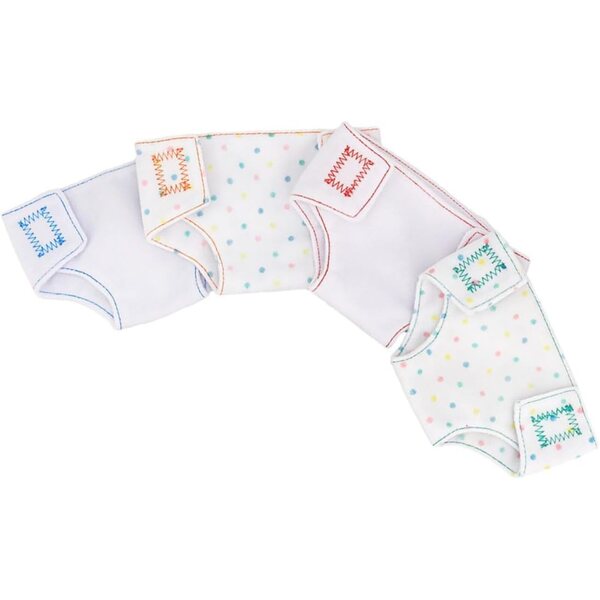 Set 4 Pannolini Riutilizzabili per Bambole 18’’ – Accessori Lavabili e Regolabili