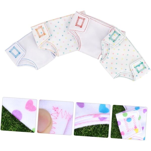 Set 4 Pannolini Riutilizzabili per Bambole 18’’ – Accessori Lavabili e Regolabili