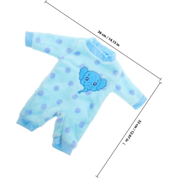 Uonlytech Schlafanzug für Puppe, 45 cm, Blau mit Punkten – Set mit 2 weichen und bequemen Teilen